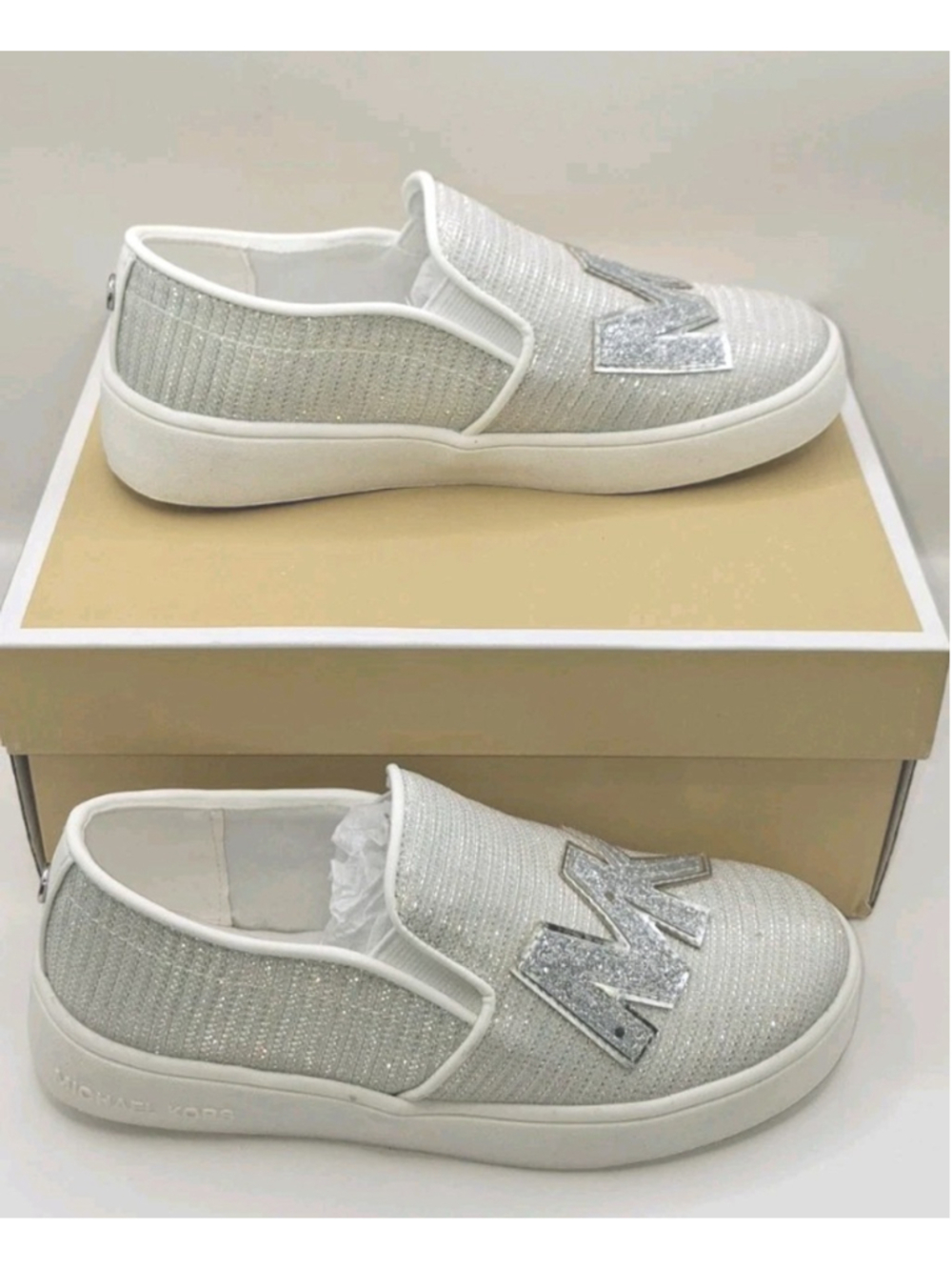 Michael KORS girls Jem Rachel2 Shoes Size Kids 13 Color White And Silver